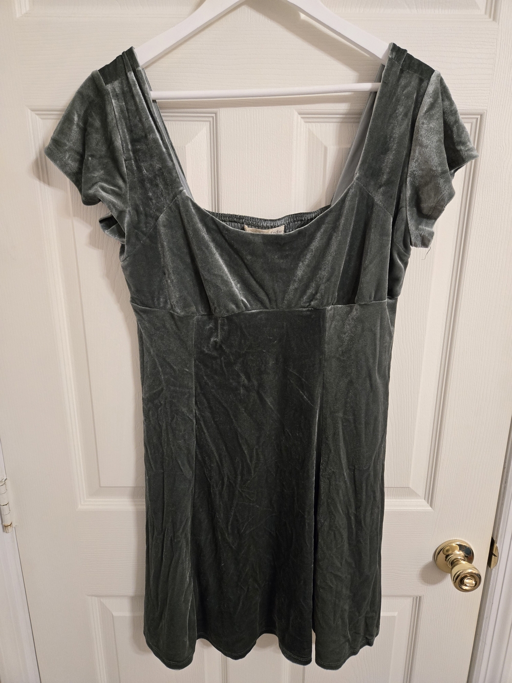 Rewind Green Velvet Scoop Neck Short Sleeve Dress Size XXL